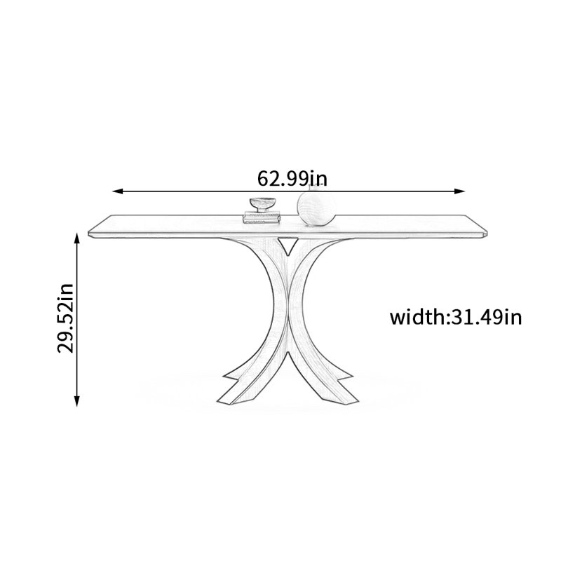 Table de salle à manger Durable, H 29,52 po x L 62,99 po x l 31,49 po