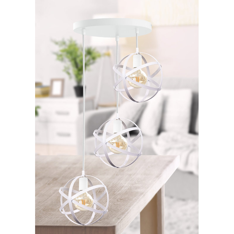 Bobbi-Rose 3 - Light Cluster Pendant, White, White