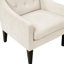 Chaise de jardin boutonnée beige: fabrication en contreplaqué, chaise d'appoint rembourrée en mousse haute beige: structure, housse de coussin de siège amovible, tissu texturé-1342793947