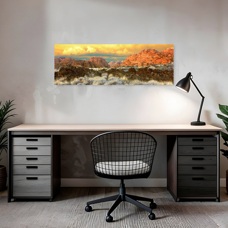 Cliffs In Snow Canyon State Park Washington County Utah USA by Leo L. Larson - Wrapped Canvas Panoramic Print