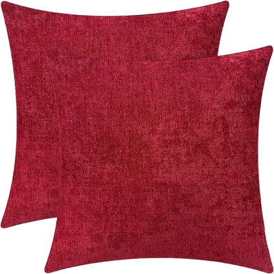 Housses de coussins décoratifs 18 po x 18 po - Coussins moelleux décoratifs en chenille pour canapé-lit, salon, décoration intérieure