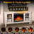  58" Entertainment Center Fireplace Console Cabinet With Remote Control & Adjustable Led Flame