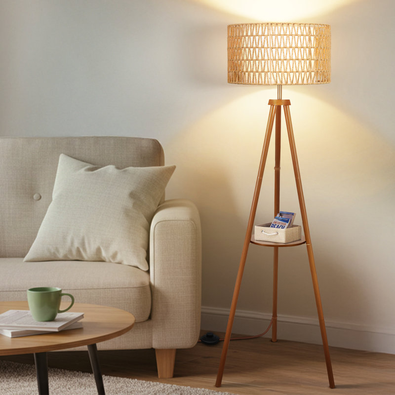 160cm Tripod Floor Lamp, Walnut