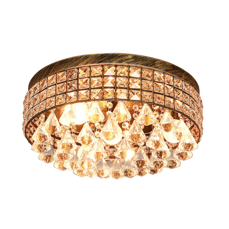 Theodora 4-Light 15'' Crystal Drum Flush Mount