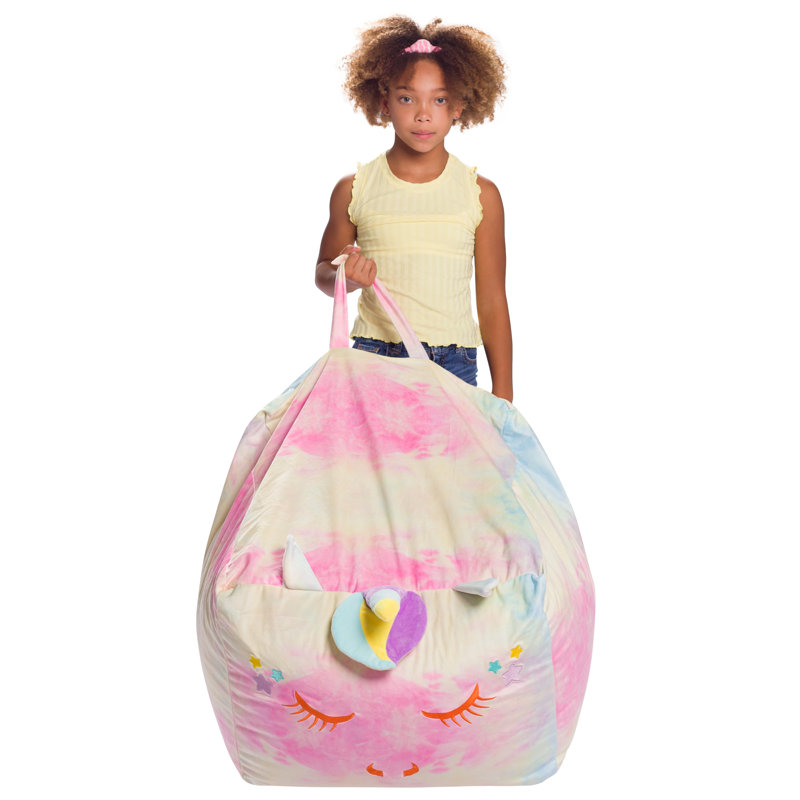 Petit fauteuil à billes Cozy Animal, H 19 po x l 24 po x P 24 po, Mélange de polyester rose licorne