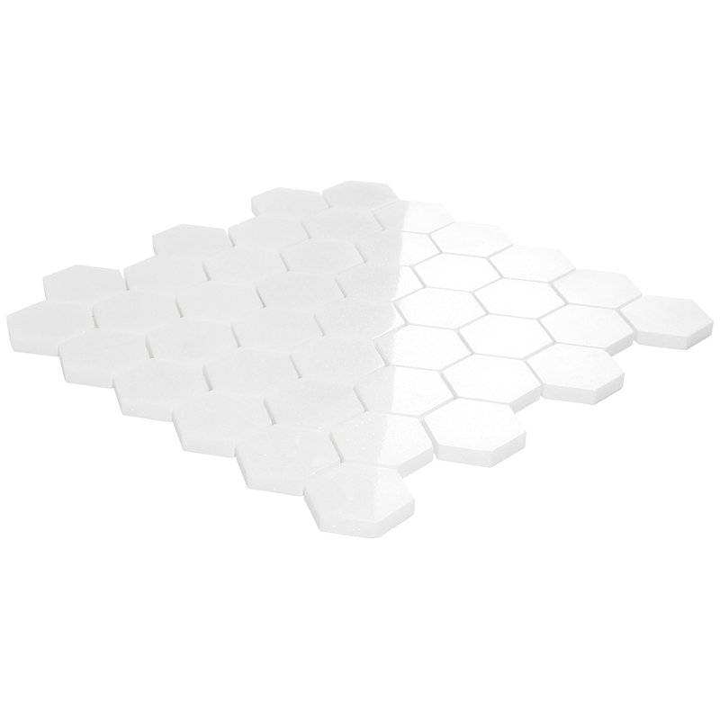 Thassos 2" Hexagon Polished Marble Mosaic Tile