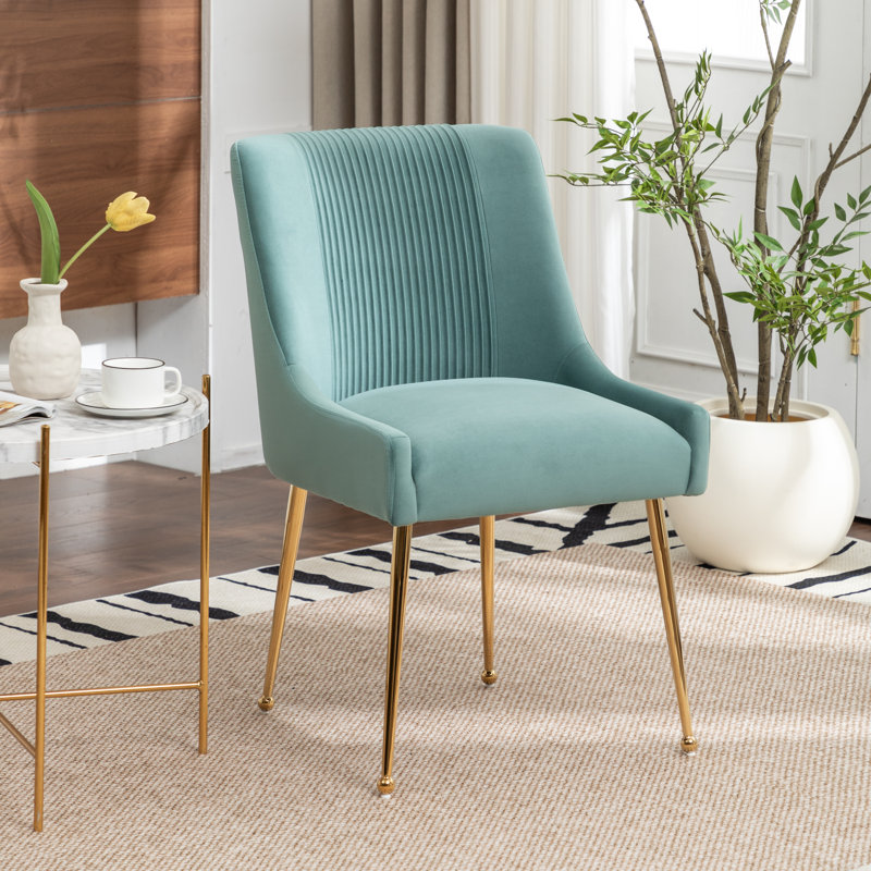 Elian Velvet Upholstered Dining Chair, Green, 8