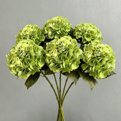 Artificial Hydrangea Floral Arrangement For Vase Filler, Farmhouse Greenery Foliage Branch Long Stem Floral Bulk Bouquet For Wedding Party Home Office Table Centerpiece Shelf Decorations
