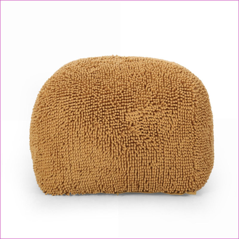 Pouf, siège décontracté très moelleux pour salon / chambre à coucher, entièrement assemblé | Jaune citron | Microfibre chenille