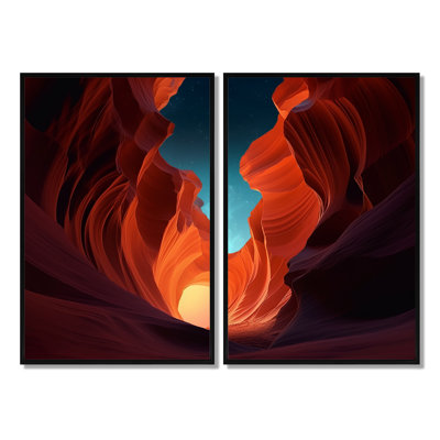 Magical Lower Canyon II - Art mural traditionnel 2 panneaux