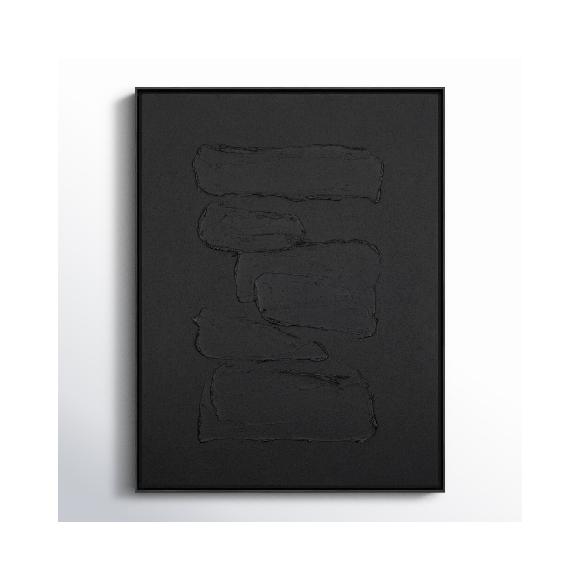 Hemkund Abstract Painting, Black, 32" H x 25" W