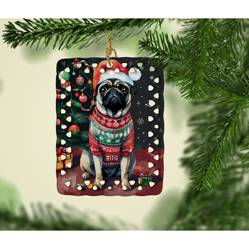 Ornement en porcelaine de Noël carlin, Carlin 3588