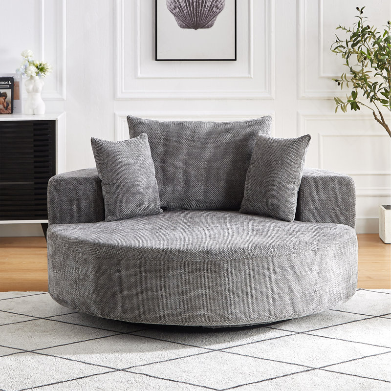 Canapé-lit simple en mousse 55 po Chenille, Gris chenille