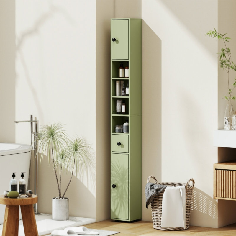 Particle Board Freestanding Bathroom Shelves, Green