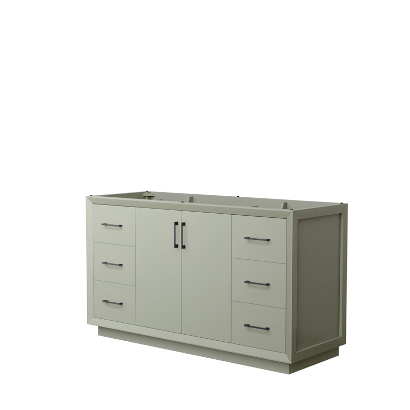 Strada 59.25'' Single Bathroom Vanity Base Only, Light Green/Black