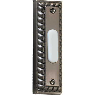 Bouton-poussoir rectangulaire en argent antique