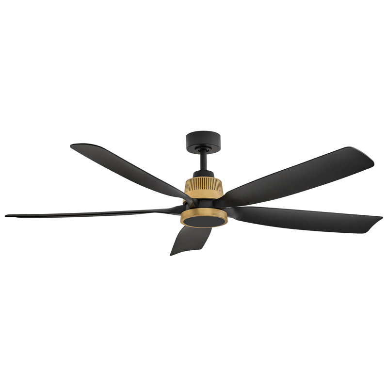 Ventilateur intelligent DEL Hinkley Bodin, Noir mat, Or