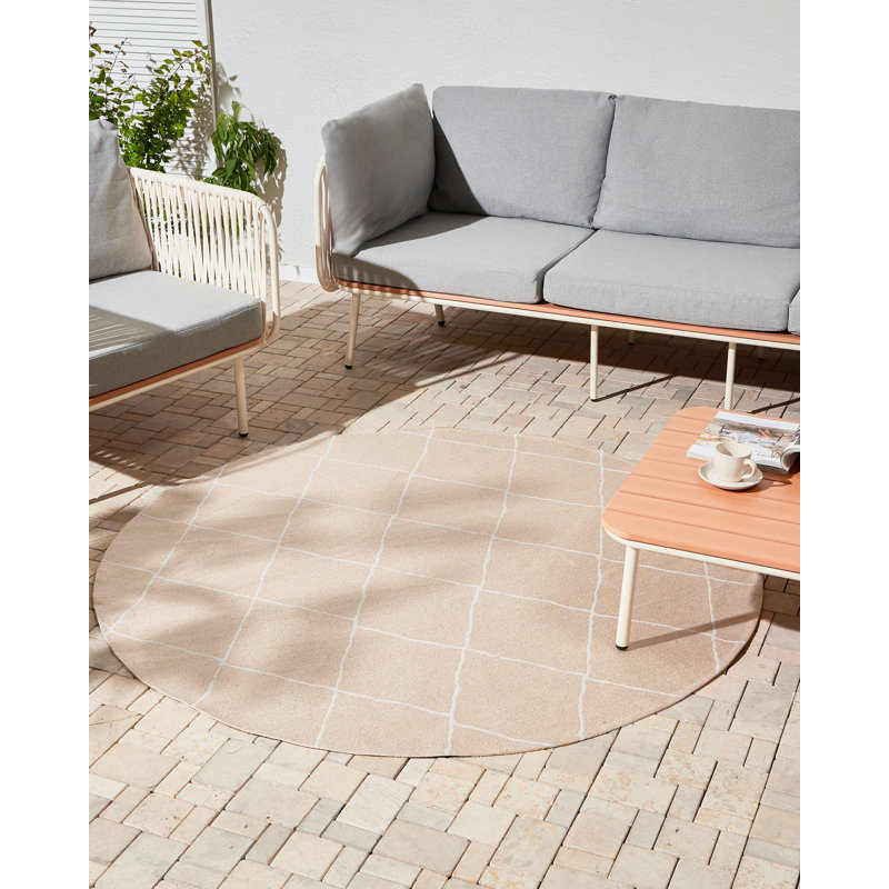 Outdoor Rug GWALIOR Beige, Round 160 cm