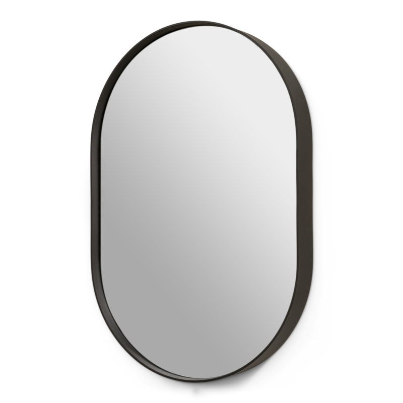 Donna Metal Flat Wall Mirror, Black
