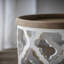 Grande table d'appoint 23 po blanche vieillie