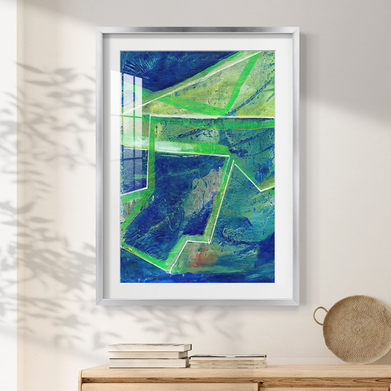 «GeometricInCoolIP Remise», reproduction encadrée, H 28,5 po x l 20,5 po, Argent argent
