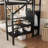 Twin Size Loft Bed With Stairs, Metal Full Loft Bed With Storage Shelves, High Loft Bed With Wardrobe For Kids Teens, Black-91347087-91347072