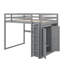 Lit mezzanine double avec tablettes et DEL-809838829