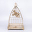 Cage à oiseaux décorative rétro avec accents de fleurs et anneau supérieur, cage à oiseaux, décoration élégante pour toute pièce