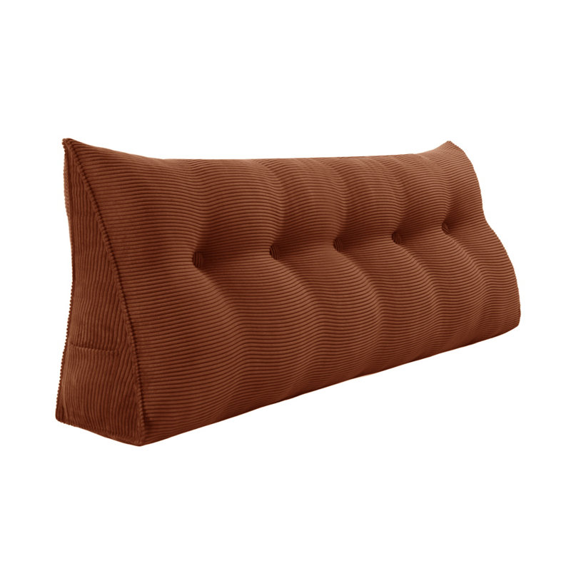 Lit à dossier assis en velours côtelé confortable, tête de lit, coussin de lecture, dossier triangulaire, compression, Café