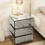 Armoire de chevet à miroir avec 3 tiroirs, décor argenté, pour la chambre à coucher, taille compacte, table de style américain de haute qualité, finition et vestiaire, peu encombrant