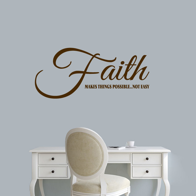 Adhésif décoratif «Faith Makes Things possible», Brun