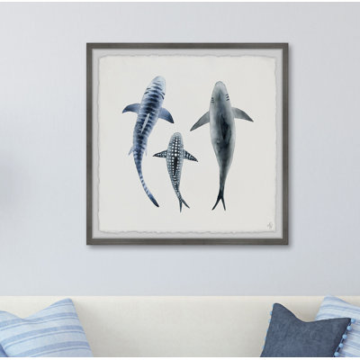 Citrana 'Patterned Sharks' Framed Print