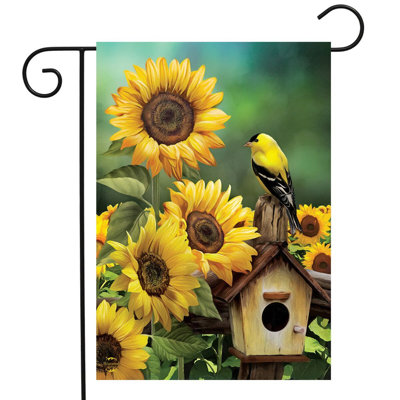 Goldfinch and Sunflowers Summer Garden Flag