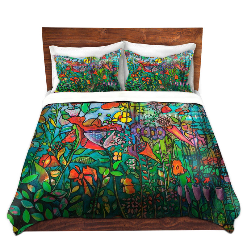 Floral Duvet Cover, 1 Queen Duvet Cover + 2 Standard Shams