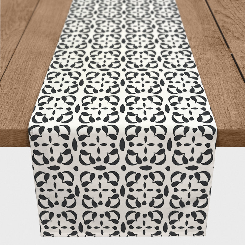 Appollonia Rectangle Polyester Table Runner, 72" x 16", Navy