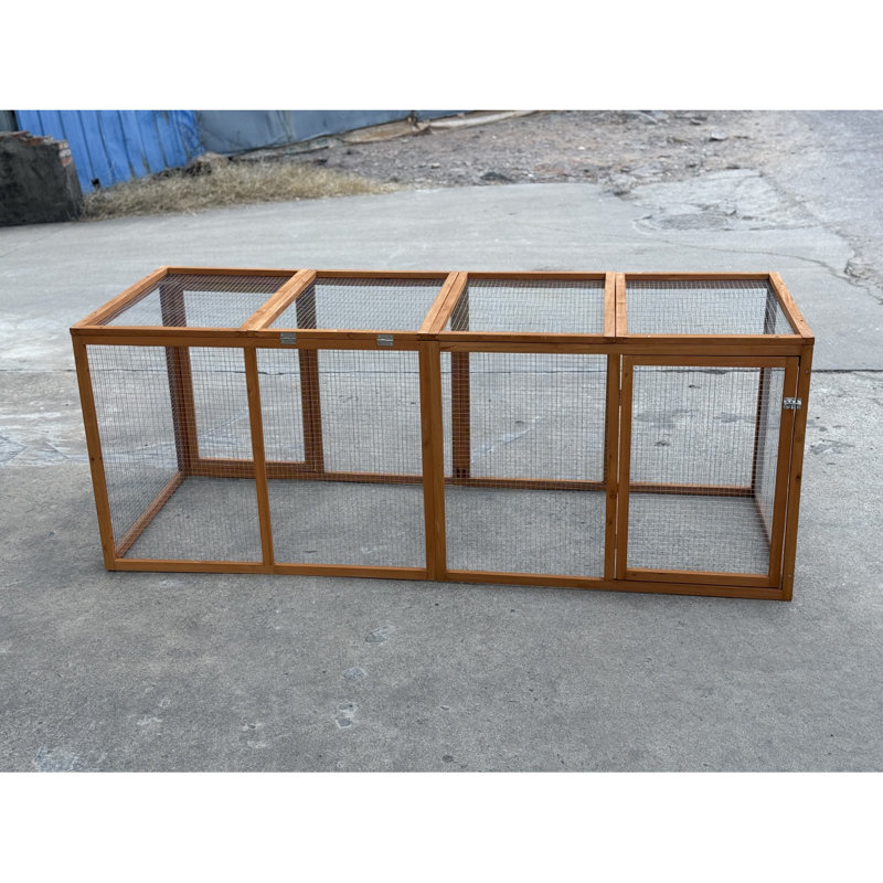 Cage à poules avec quatre portes qui peuvent être ouvertes, cage à poulets, poulailler, aire de jeu, orange, 78,7 po x 29,6 po x 29,6 po