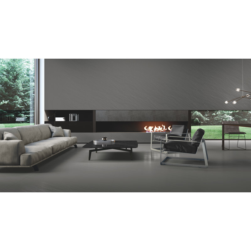 23.62 in. x 47.25 in. Glazed Porcelain Tile, Graphite