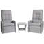 Ensemble de chaises inclinables d'extérieur 3 pièces Elle Decor Vallauris, gris