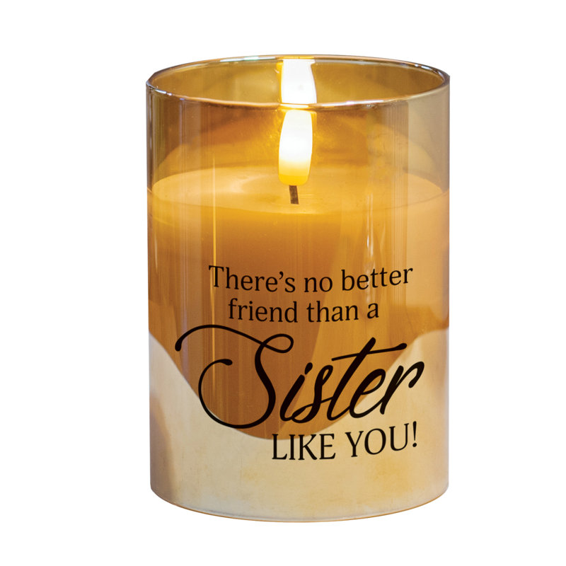 Flameless Jar Candle with Glass Holder
