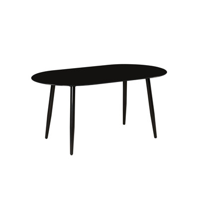 Oval Glass Top Metal Base Dining Table
