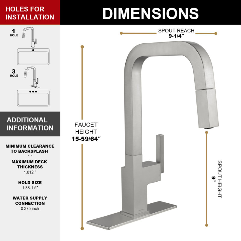 Magnetic Pull Down Sprayer Single Handle Kitchen Sink Faucet, Brushed Nickel