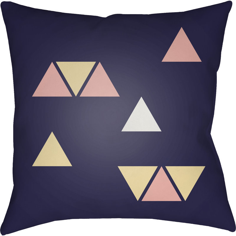 Geometric Outdoor Throw Pillow, 20" H x 20" W x 4" D, Beige