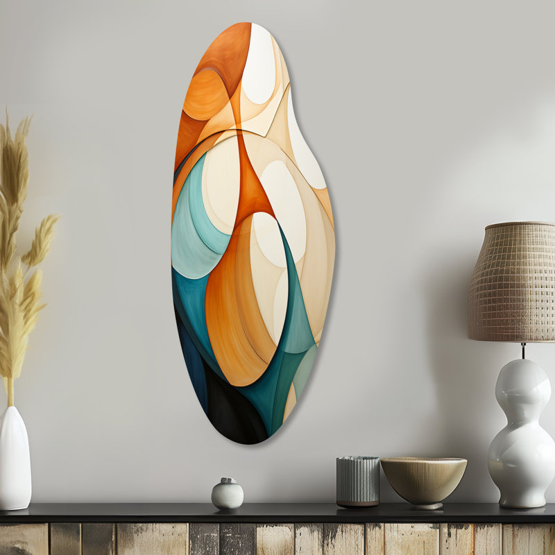 Emmett - reproduction d'art asymétrique moderne Mid-Century, art mural moderne en métal courbé, H 38 po x l 15 po x P 1 po