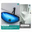 Drain escamotable d'évier de salle de bain en verre trempé bleu, évier de salle de bain en forme de bateau bleu au-dessus du comptoir (sans robinet)