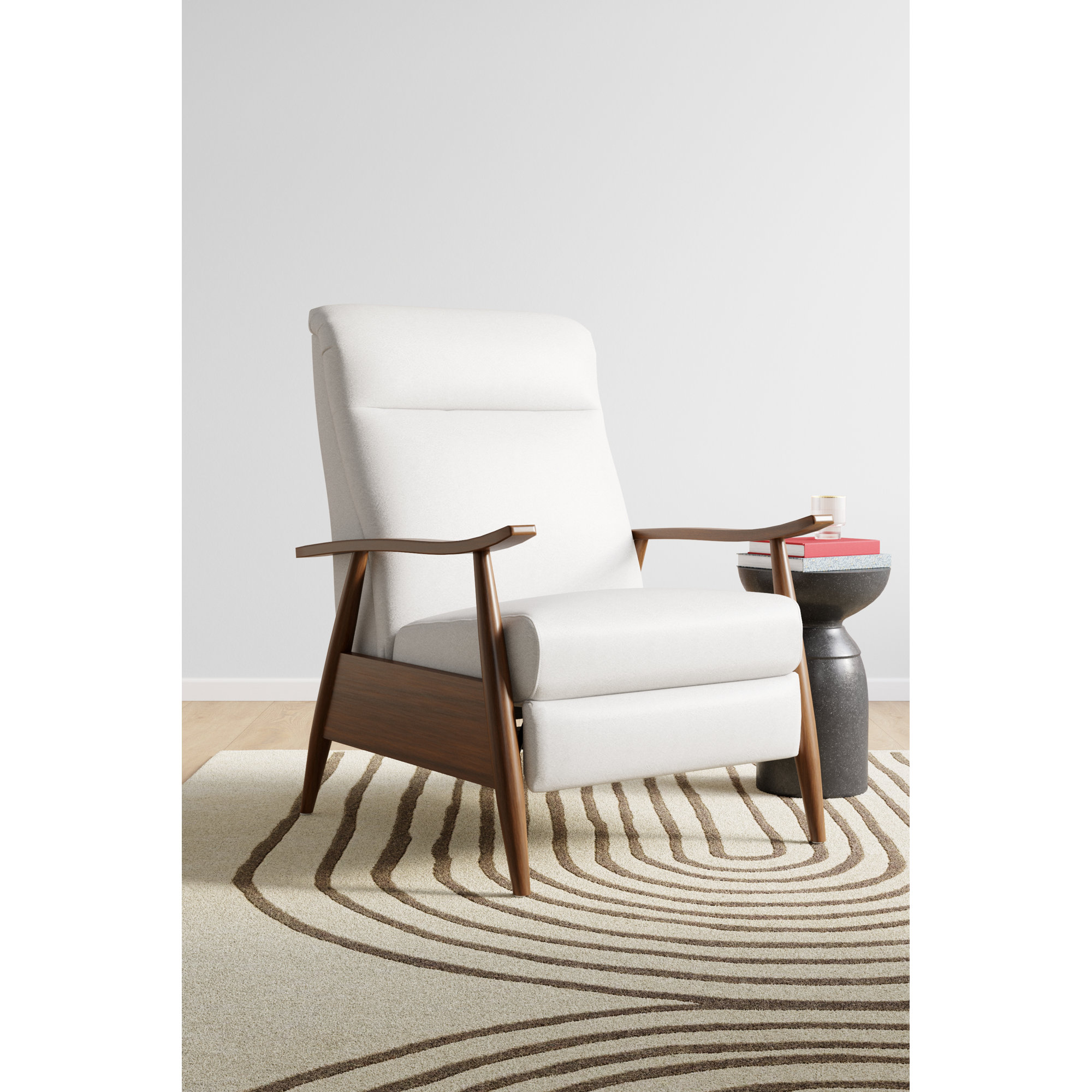 Imona 30" Wide Leather Recliner, White Pebbled Faux Leather