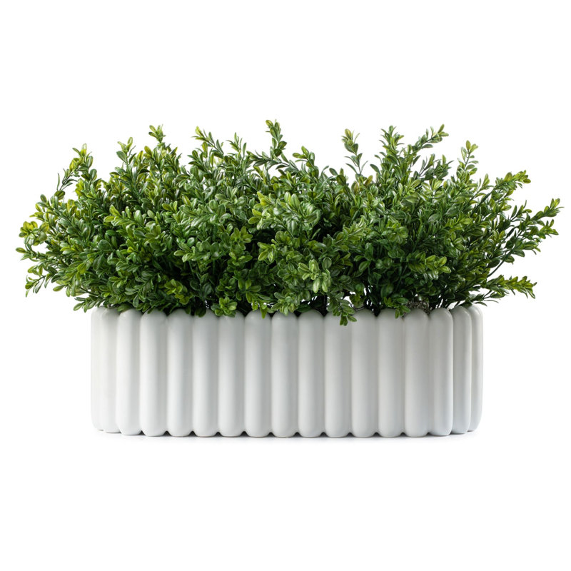 Faux Greenery Arangement in White Planter