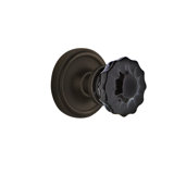 Classic Rosette with Crystal Black Door Knob