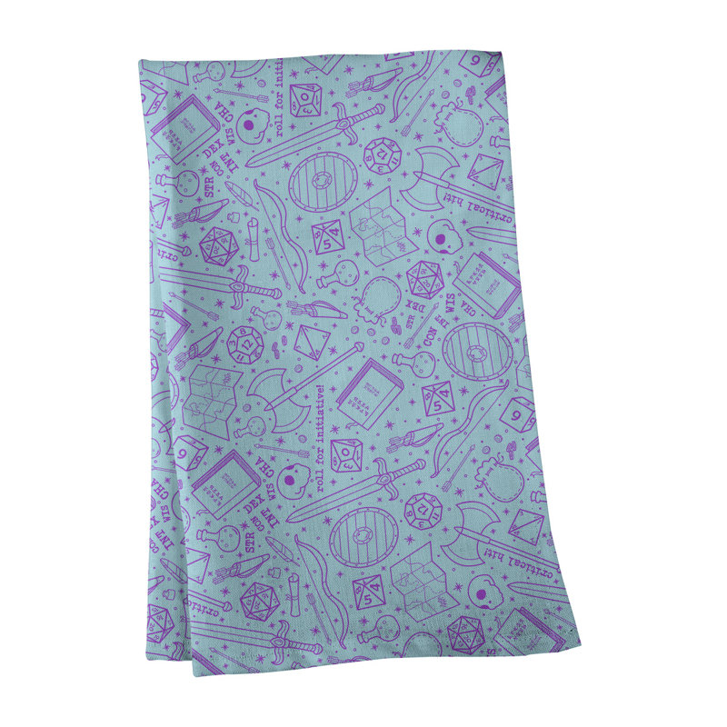 Serviette à thé à motif rpg Mcguigan, Sergé de coton, Bleu