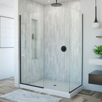 Linea 30" W x 72" H Frameless Fixed Glass Panel