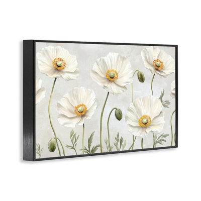 Buds And Daisies Floral Framed Giclee, design by Petal Prints Design